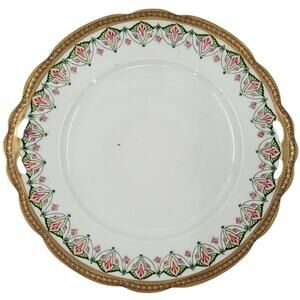 Moritz Zdekauer M.Z. Austrian China Porcelain Gilded Coquette Dessert Platter‎